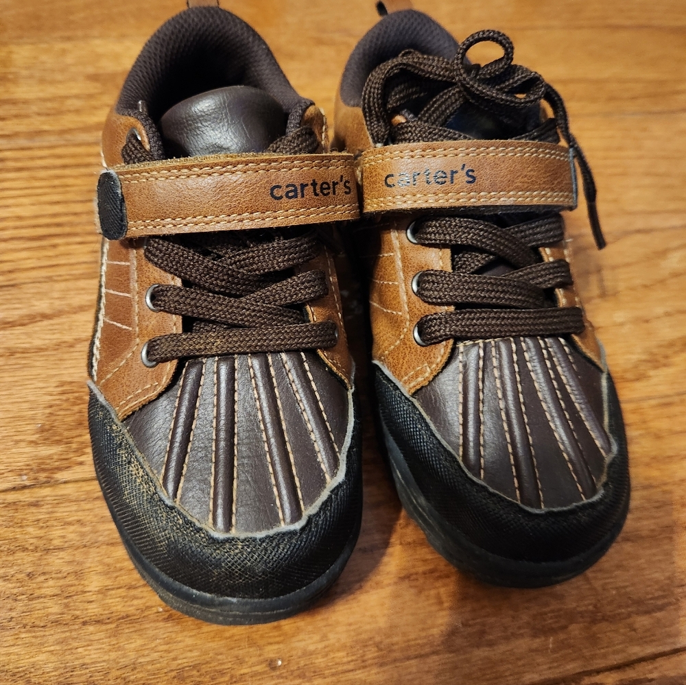 Carter's Black and Brown Kids Sneakers Dress Shoes Size 12